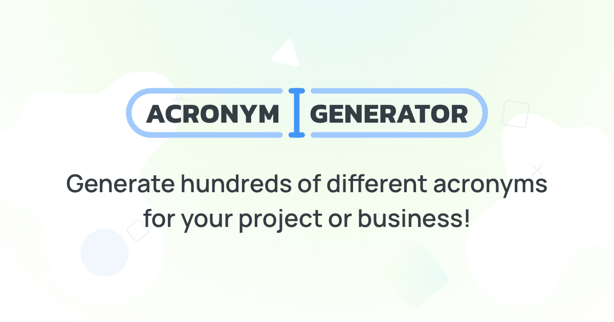 Acronym Generator from Letters